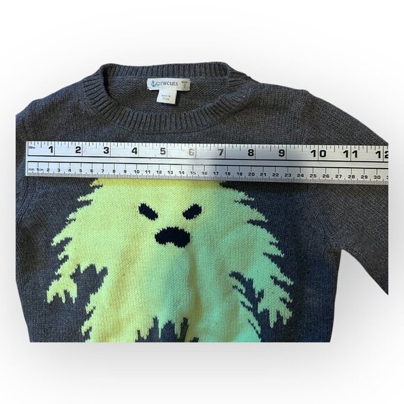 Crewcuts by JCrew Kids Gray Sweater with Neon Glow In Dark Monster Boys Size 3T - Picture 10 of 13